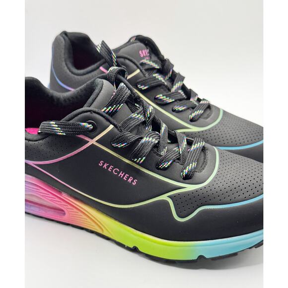 Skechers Uno Pop Of Sunshine Style 155148 Women’s Black Rainbow US size 6.5 - Picture 3 of 8